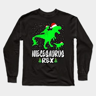 Niece T Rex Matching Family Christmas Dinosaur Shirt Long Sleeve T-Shirt